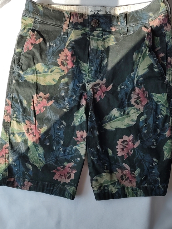 Abercrombie & Fitch Other - Abercrombie & Fitch Green Floral Boy's Flat Front Shorts